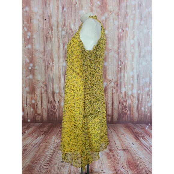 Sam Edelman Avec Les Filles Dress Frilly Ruffle Floral Cottagecore Yellow Size 8 - Picture 4 of 13